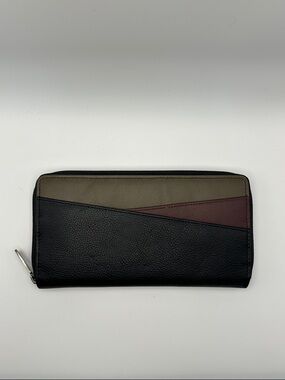 Karla Hanson Zip-Around Wallet in Black, Taupe & Burgundy